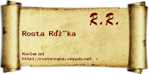 Rosta Réka névjegykártya