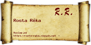 Rosta Réka névjegykártya